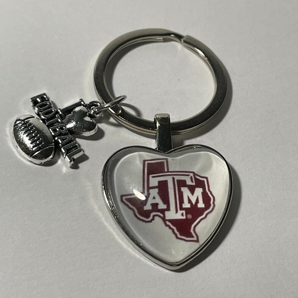 Texas A&M Aggies NCAA I Love Football Keychain NEW!!